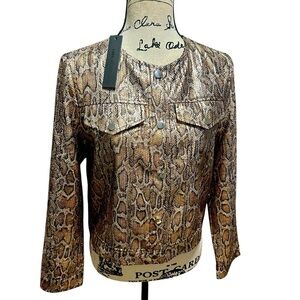 NWT Dolce Cabo Animal Print Snap Front Jacket Sz XS